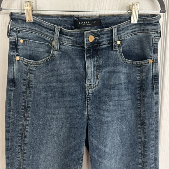 Liverpool Hannah Flare Seamed Front Slit Jeans - Picture 5 of 9